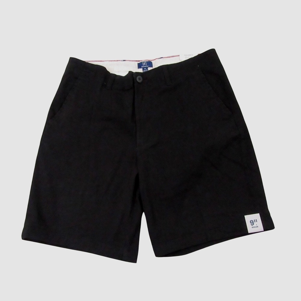 NWT George Flat Front Shorts 9" Above The Knee Black Casual Everyday Size 32 New